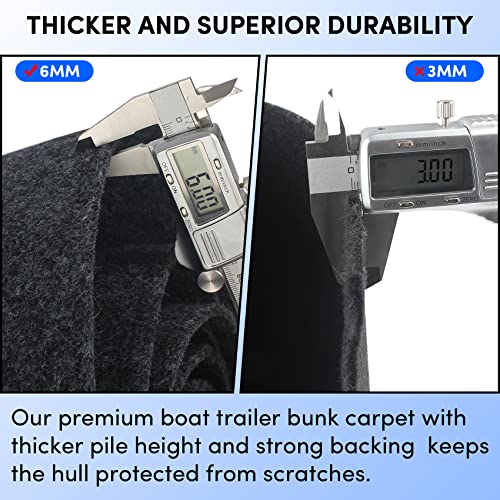 VEITHI Boat Bunk Carpet 8in Wide x 13ft Long, Boat Trailer Bunk Padding for Jet Ski Ramps, 18oz Boat Trailer Bunk Carpet (Dark Grey) - Image 3