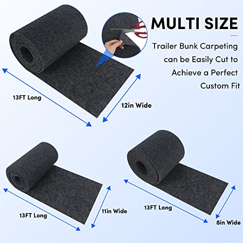 VEITHI Boat Bunk Carpet 8in Wide x 13ft Long, Boat Trailer Bunk Padding for Jet Ski Ramps, 18oz Boat Trailer Bunk Carpet (Dark Grey) - Image 2