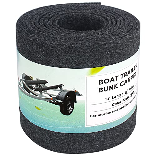 VEITHI Boat Bunk Carpet 8in Wide x 13ft Long, Boat Trailer Bunk Padding for Jet Ski Ramps, 18oz Boat Trailer Bunk Carpet (Dark Grey) - Image 1