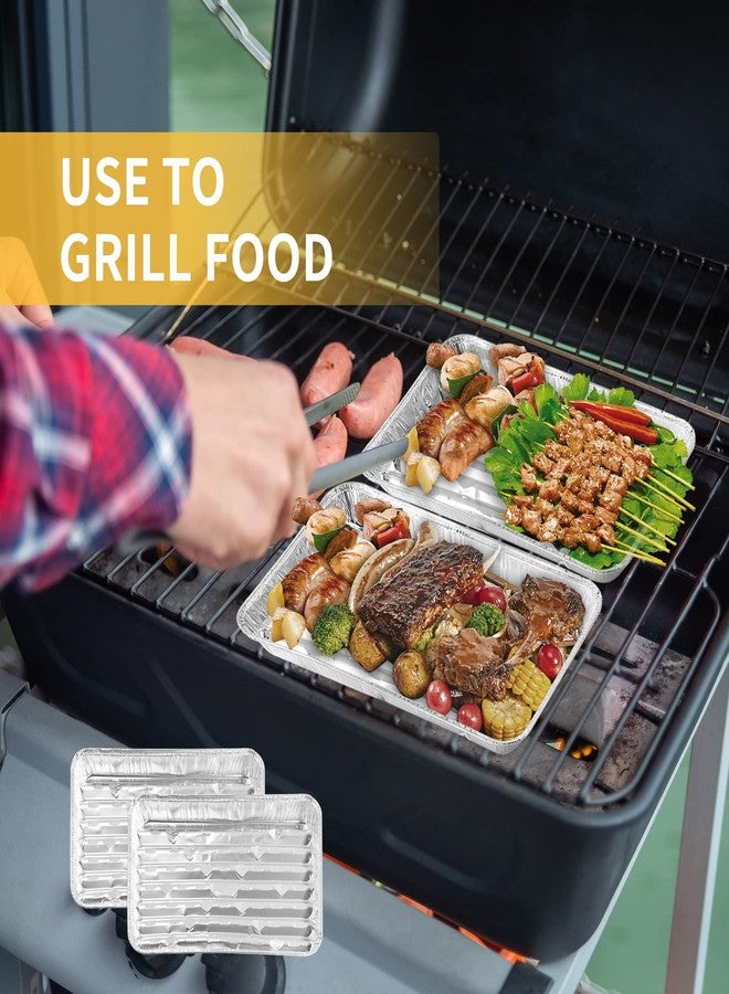 YEUIKERR 40 Pack Disposable Aluminum Broiler Pan 13 x 9 x 1 inch Aluminum Foil Grill Pans, Disposable Foil Baking Sheet Pans for Oven, Baking, BBQ, Takeout - Image 4