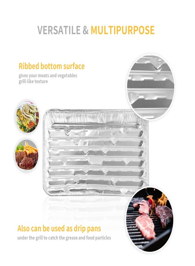 YEUIKERR 40 Pack Disposable Aluminum Broiler Pan 13 x 9 x 1 inch Aluminum Foil Grill Pans, Disposable Foil Baking Sheet Pans for Oven, Baking, BBQ, Takeout - Image 3
