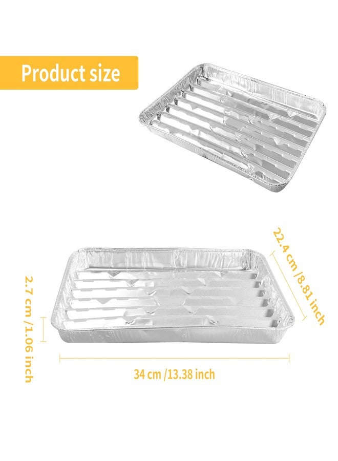 YEUIKERR 40 Pack Disposable Aluminum Broiler Pan 13 x 9 x 1 inch Aluminum Foil Grill Pans, Disposable Foil Baking Sheet Pans for Oven, Baking, BBQ, Takeout - Image 2