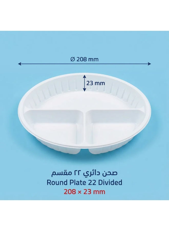 Ritco Carton Of Round Plastic Plates Divided, Size 22 (500 Plates/Carton) - Image 5