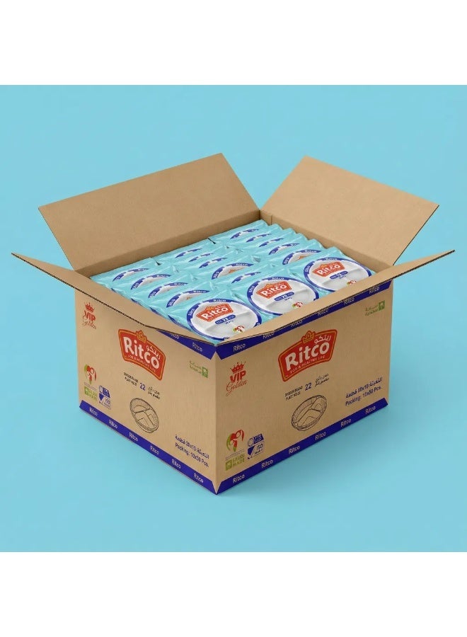 Ritco Carton Of Round Plastic Plates Divided, Size 22 (500 Plates/Carton) - Image 2