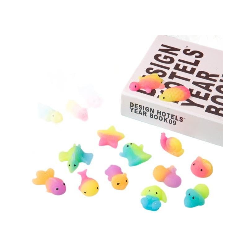 ANAB GI Rainbow Color Kawaii Squishy Mochi Animal Toys, TPR Material, Multi Color, 5 Pieces, Stress Relief Fidget Toys - Image 4