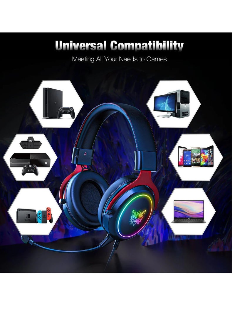 ONIKUMA X10 RGB Wired Gaming Headset with Detachable Mic - Image 4