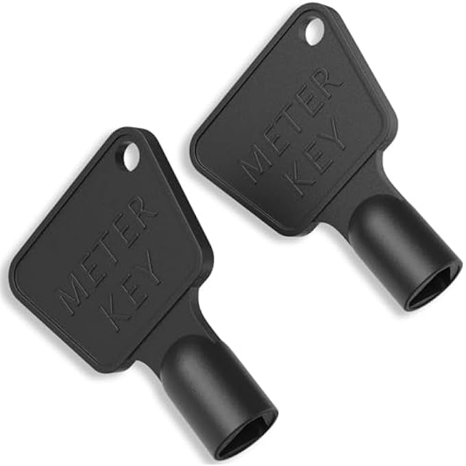 2 PACK GAS METER BOX KEY, TRIANGULAR KEY, BLACK PLASTIC METER KEY, ELECTRIC BOX KEY, UTILITY BOX KEY - Image 1