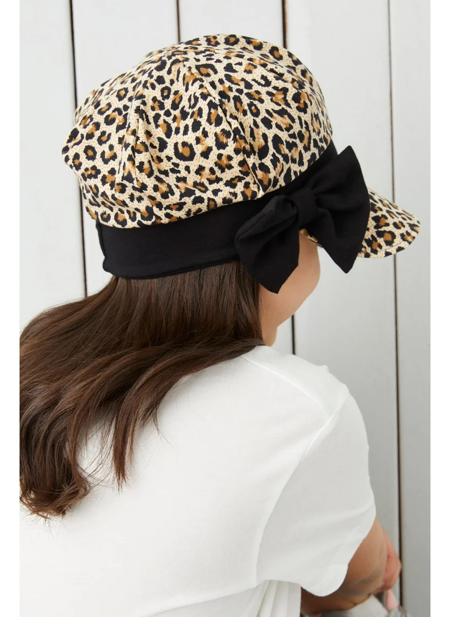 Babygiz Girl's Leopard Visor 4 Season Hat Beanie - Soft Combed Cotton New Design