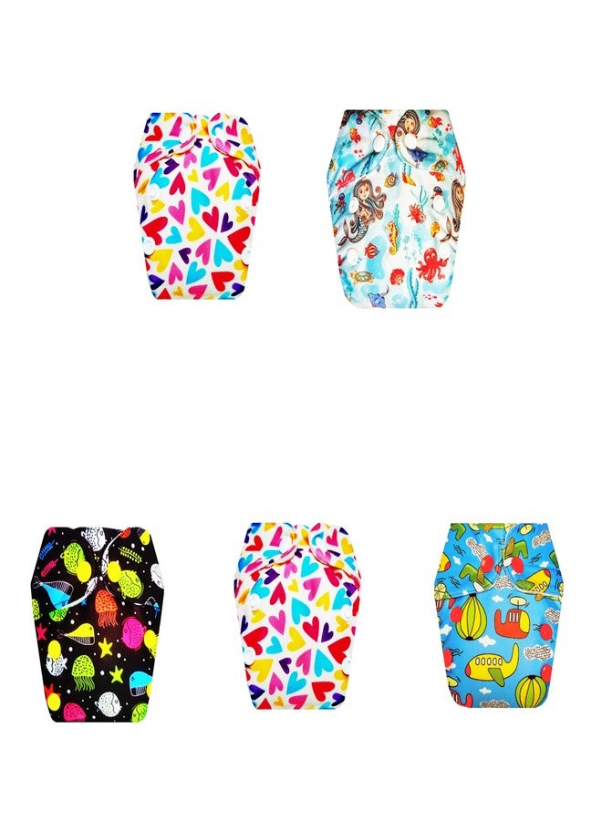 Dumbledo Premium Newborn Cloth Diaper with Integrated Soaker (Pack of 5) | Snug Fit | Breathable | Quick Dry | Trusted by Moms | 0 - 4 Months | Unisex Baby - Image 1