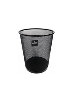 Maxi Maxi Mesh Waste Bin 9 Liter Black, Ideal For Use In The Office, Kitchen, Bathroom, Room etc  - Image 1