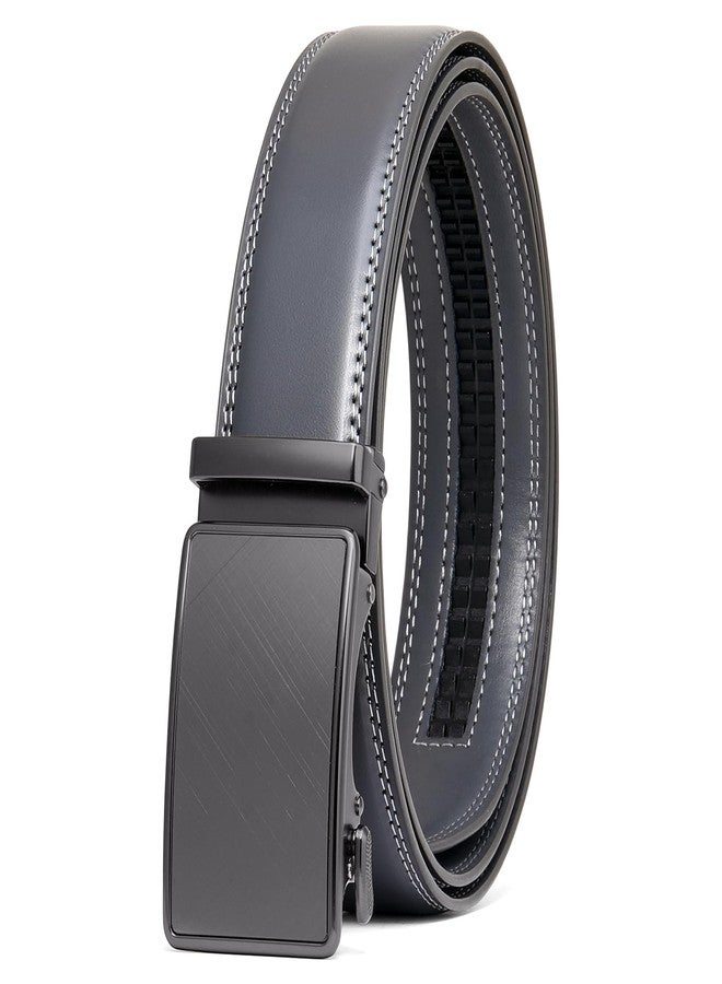 SENDEFN Men's Leather Belt Automatic Ratchet Buckle Slide Belt for Dress Casual Trim to Fit with Gift Box - Image 1