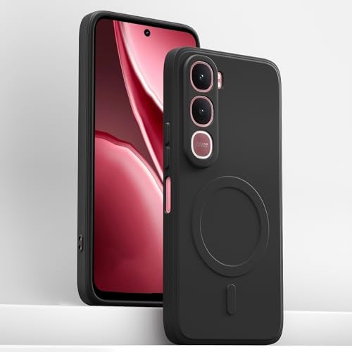 Pikkme Back Cover for Vivo Y31 5G Soft Matte Silicone Mag-Safe Design (Mag-Safe Not Support) Camera Protection | Slim Fit Bumper Cover (Black) - Image 2