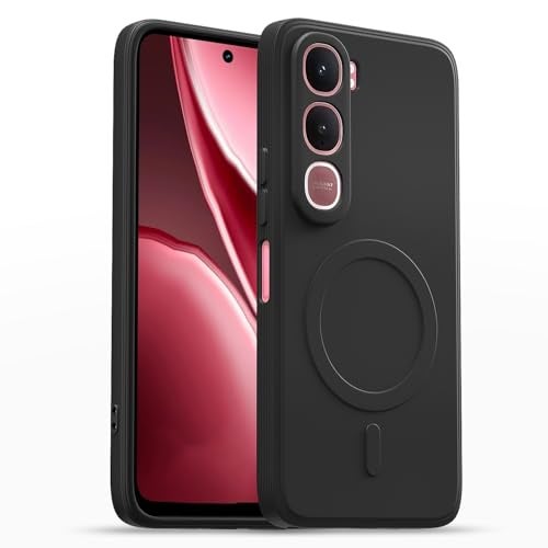 Pikkme Back Cover for Vivo Y31 5G Soft Matte Silicone Mag-Safe Design (Mag-Safe Not Support) Camera Protection | Slim Fit Bumper Cover (Black) - Image 1