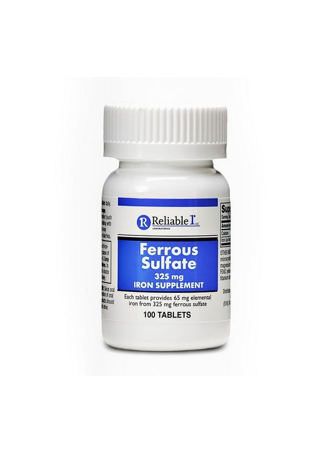 Reliable-1 Laboratories Iron Supplement Ferrous Sulfate 325mg by Reliable 1 | Iron Pills for Women and Men | Iron Supplements for Anemia and Iron Deficiency | 100 Iron Tablets per Bottle  - Image 1