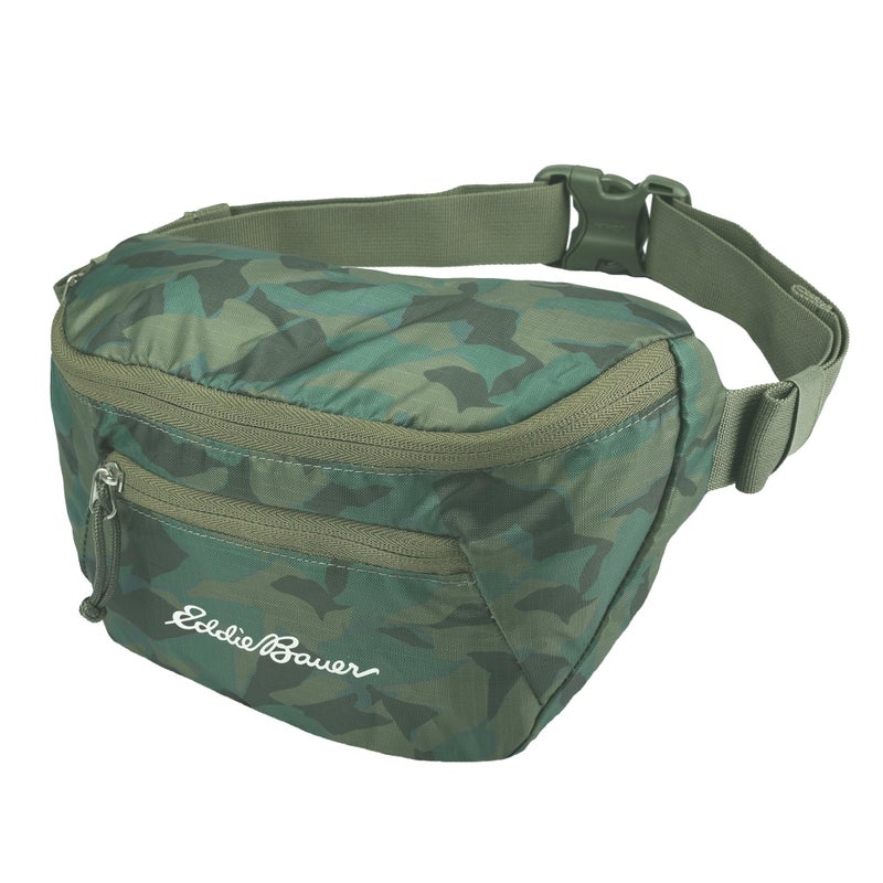 Eddie Bauer Stowaway Packable Waistpack Sling Fanny Pack Travel Foldable Lightweight Outdoor 1L Ripstop Polyester Sprig Green - Image 2