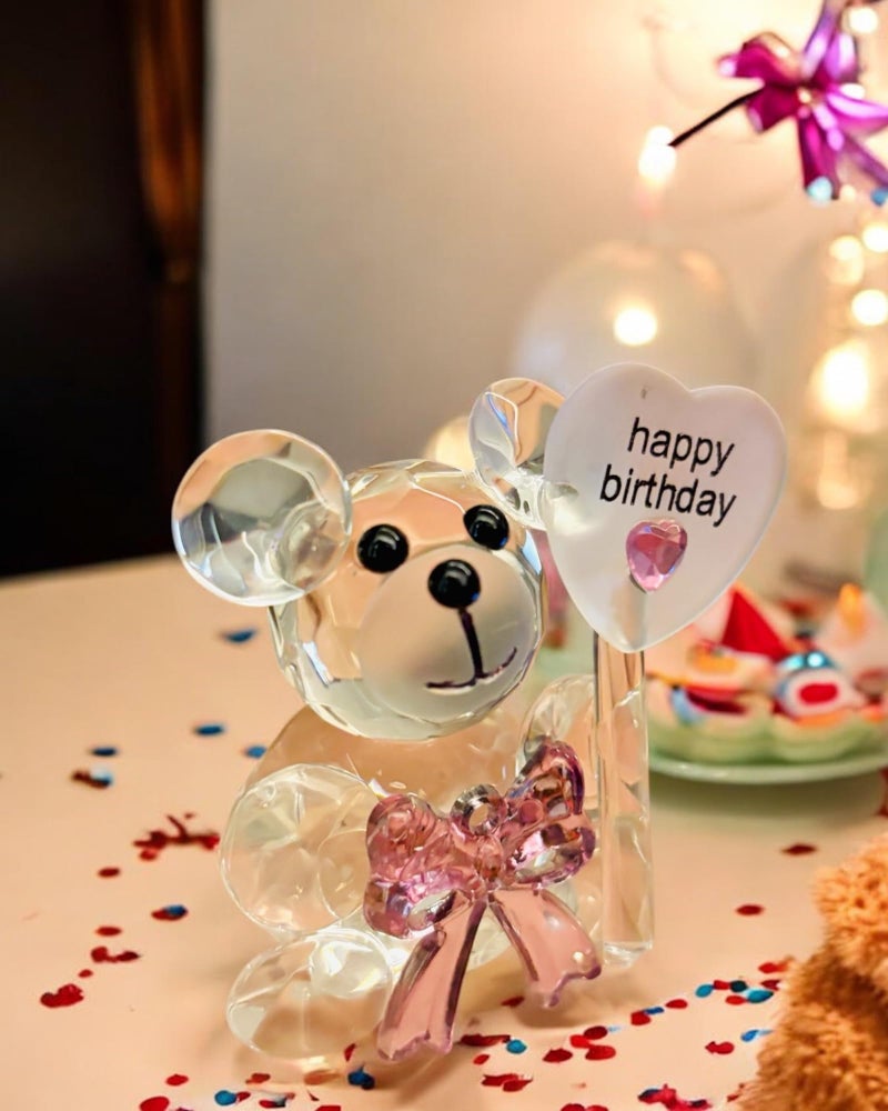 WARMINGO DE Crystal Teddy Gift | Valentines Day Gift | Cute Gifting Item | (Happy Birthday), 35 x 55 Mm - Image 2
