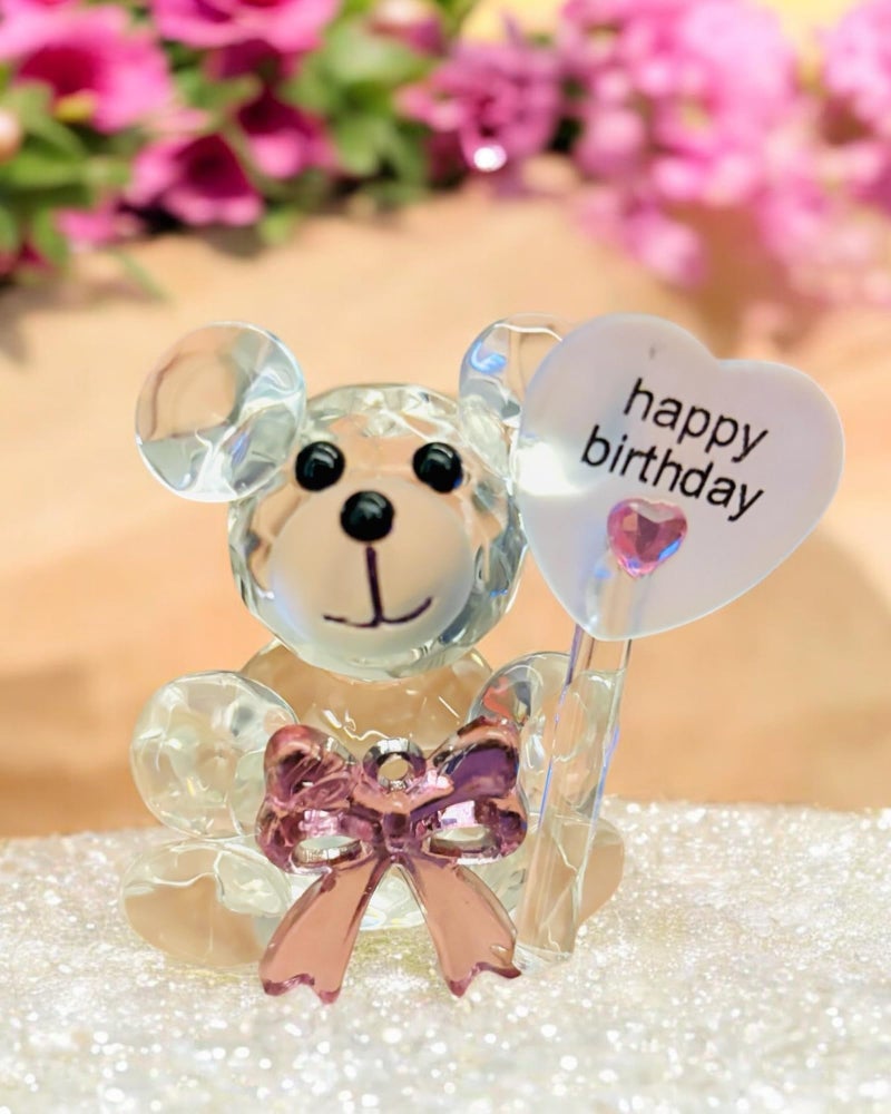 WARMINGO DE Crystal Teddy Gift | Valentines Day Gift | Cute Gifting Item | (Happy Birthday), 35 x 55 Mm - Image 1