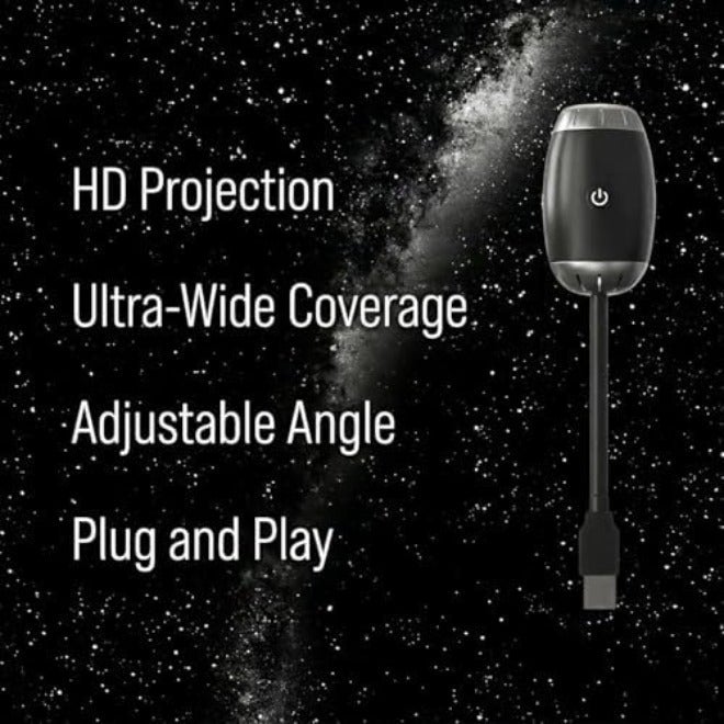 Mini Galaxy Projector, USB Portable Starry Ceiling Night Light with Flexible Gooseneck & 4 Modes for Car Interior Roof, Bedroom, Gaming Room Ambient Decor (Saturn’s  Rings) - Image 2