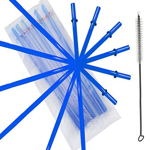 CALIFORNIA STRAWS 105 Inch Set of 6 Blue Replacement Acrylic Straws and 1 Nylon Straw Cleaning Brush for 16oz 20oz 24oz Tumblers Blue 105 