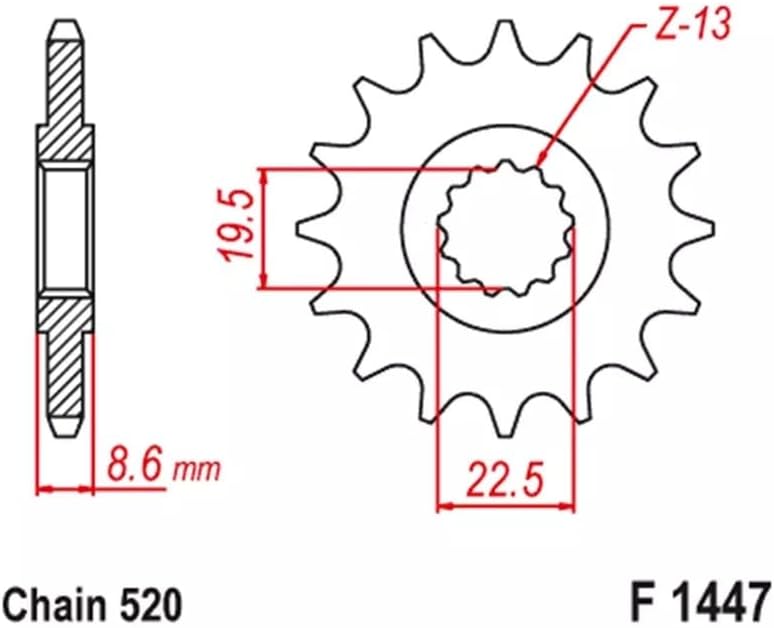QASULER 520 Motorcycle Front Sprocket 15T - Image 2
