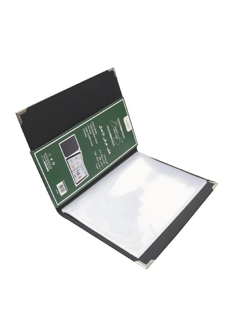 ROCO Display Book 20 Pockets A4 Leather Black - Image 2