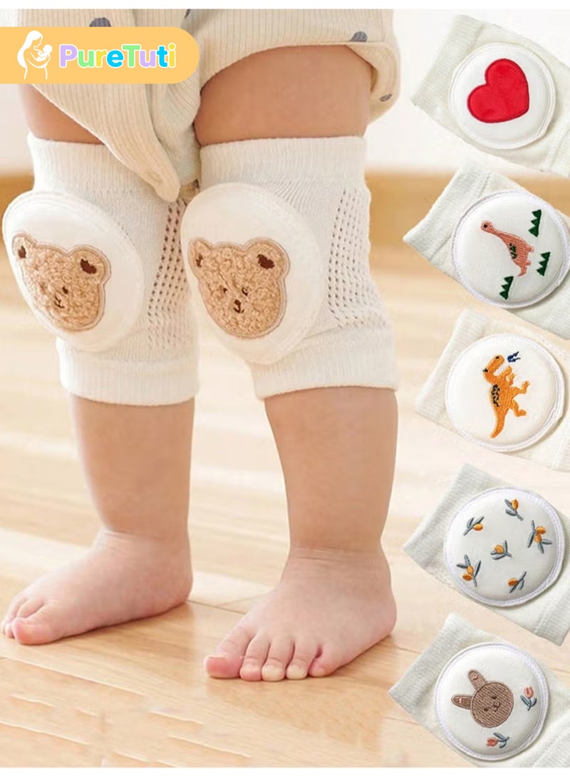 PureTuti Baby Knee Pads, Pure Cotton Baby Crawling Anti Slip Knee Pads, Soft Comfortable, Thin ElasticUnisex Baby Toddlers Kneepads, Crawling Aid, Baby's Knee - Image 2