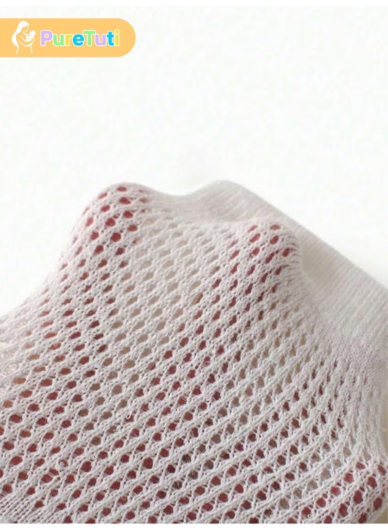 PureTuti Baby Knee Pads, Pure Cotton Baby Crawling Anti Slip Knee Pads, Soft Comfortable, Thin ElasticUnisex Baby Toddlers Kneepads, Crawling Aid, Baby's Knee - Image 4