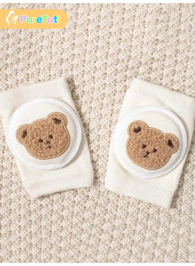 PureTuti Baby Knee Pads, Pure Cotton Baby Crawling Anti Slip Knee Pads, Soft Comfortable, Thin ElasticUnisex Baby Toddlers Kneepads, Crawling Aid, Baby's Knee - Image 3