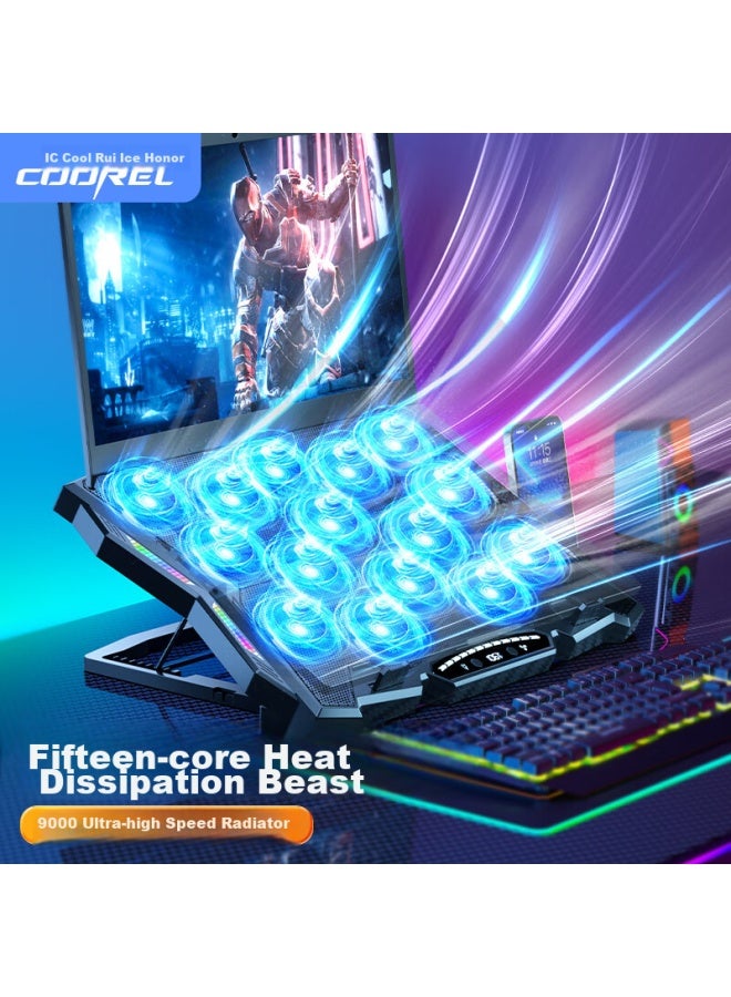 ICE COOREL Kurei Bingzun K12 Laptop Cooling Pad, Laptop Stand, Gaming Laptop Cooling Base, Vertical Adjustable Height Stand, Suitable For Lenovo, Alienware, Lenovo Legion, Mechanical Revolution - Image 1