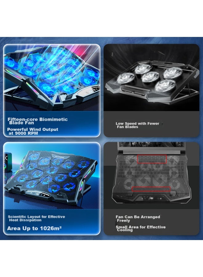 ICE COOREL Kurei Bingzun K12 Laptop Cooling Pad, Laptop Stand, Gaming Laptop Cooling Base, Vertical Adjustable Height Stand, Suitable For Lenovo, Alienware, Lenovo Legion, Mechanical Revolution - Image 5