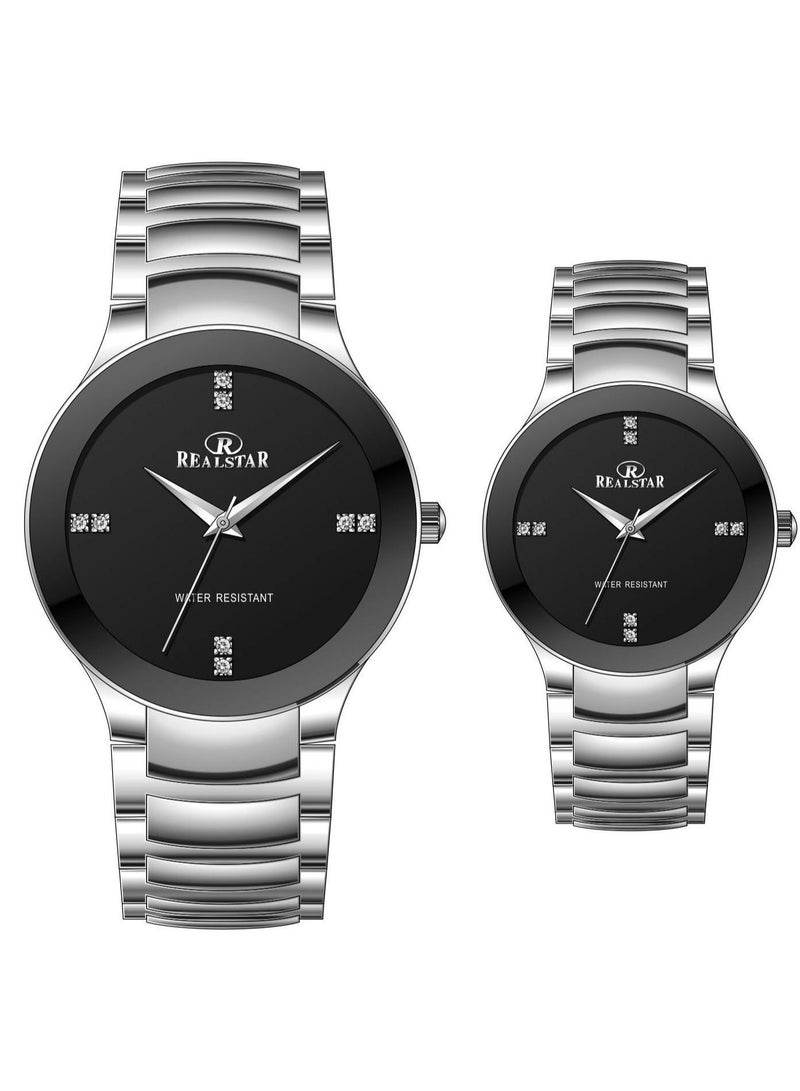 Water Resistant Analog Couple Watch Set