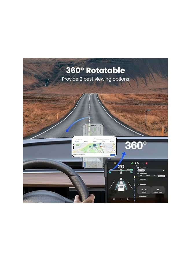 Green Tiger for Tesla Phone Mount, MagSafe Strongest Magnet Power Magnetic Car Phone Holder Mount for Tesla 3/Y Accessories Fits for All iPhone & Android Phones - with Magnetic Ring - Image 5