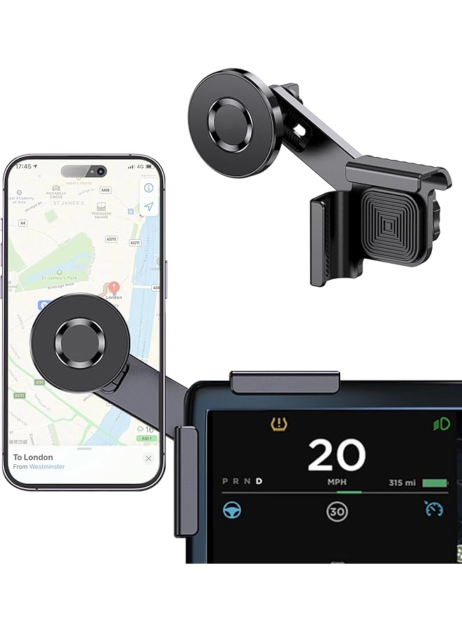 Green Tiger for Tesla Phone Mount, MagSafe Strongest Magnet Power Magnetic Car Phone Holder Mount for Tesla 3/Y Accessories Fits for All iPhone & Android Phones - with Magnetic Ring - Image 1