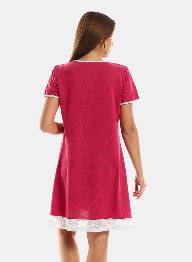 kady Grey Chest Ribbon Over Reddish Fuchsia Sleepshirt women fushia L - Image 3