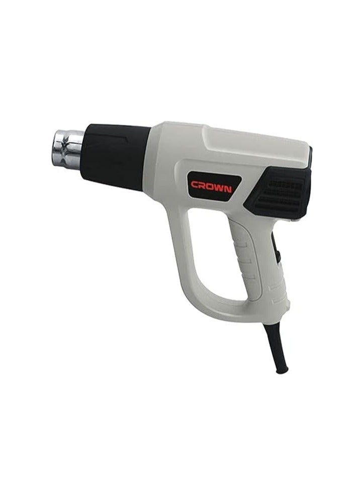 Crown Heat Gun CT3668A‑CT19007 – 2000W, Dual Speed, Heat up to 600°C, Airflow 350‑500 L/min