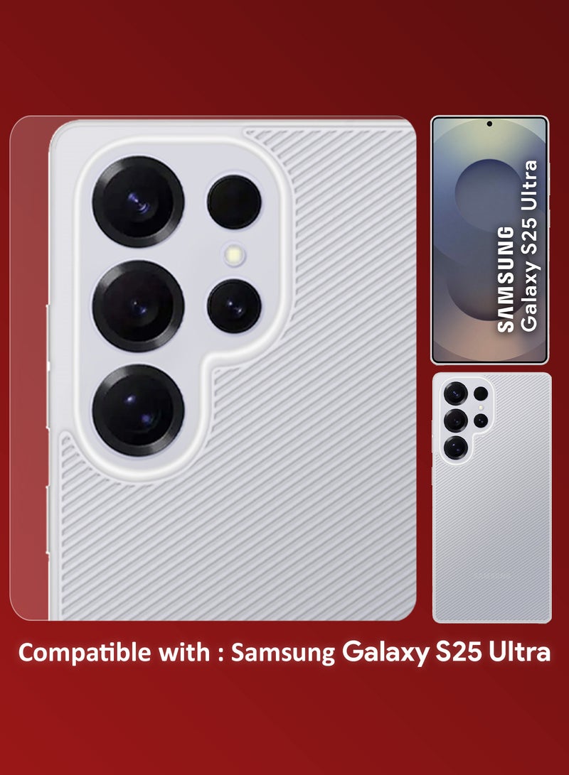 ( for Galaxy S25 Ultra ) Case Air Skin Line Design Back Cover Sturdy Durable Ultra-Thin Case Drop Protection Cover Clear - White