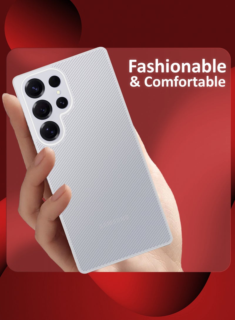 ( for Galaxy S25 Ultra ) Case Air Skin Line Design Back Cover Sturdy Durable Ultra-Thin Case Drop Protection Cover Clear - White