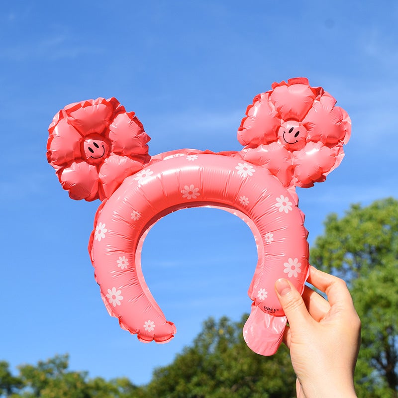Daisy Smiley Daisy Handheld Stick Mid-Stick Headband Aluminum Film Balloon Stall Push-Sweep Code Activity Balloon - Image 1