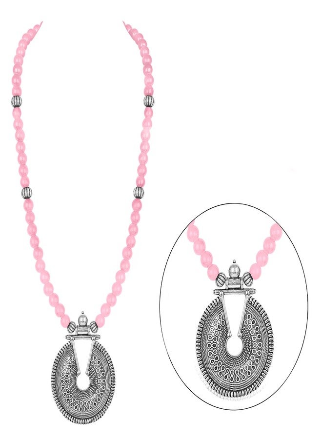 JFL - Jewellery for Less Latest Fashion Beaded Necklace Set for Women and Girls (Baby Pink),Valentine - Image 4