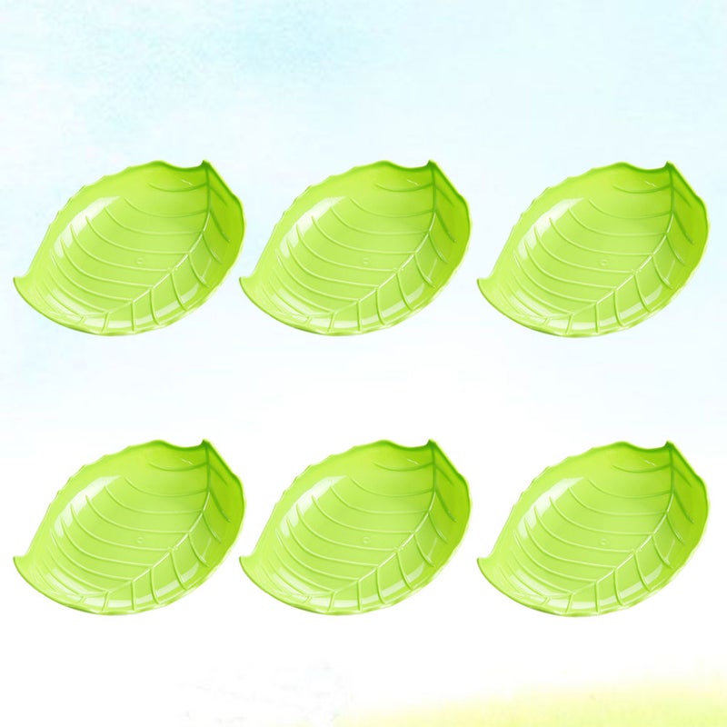 6pcs Tree Leaf Fruit Dish Creative Fruit Plates Candy Dish Dried Fruit Tray for Party Home (Random Color) - Image 2