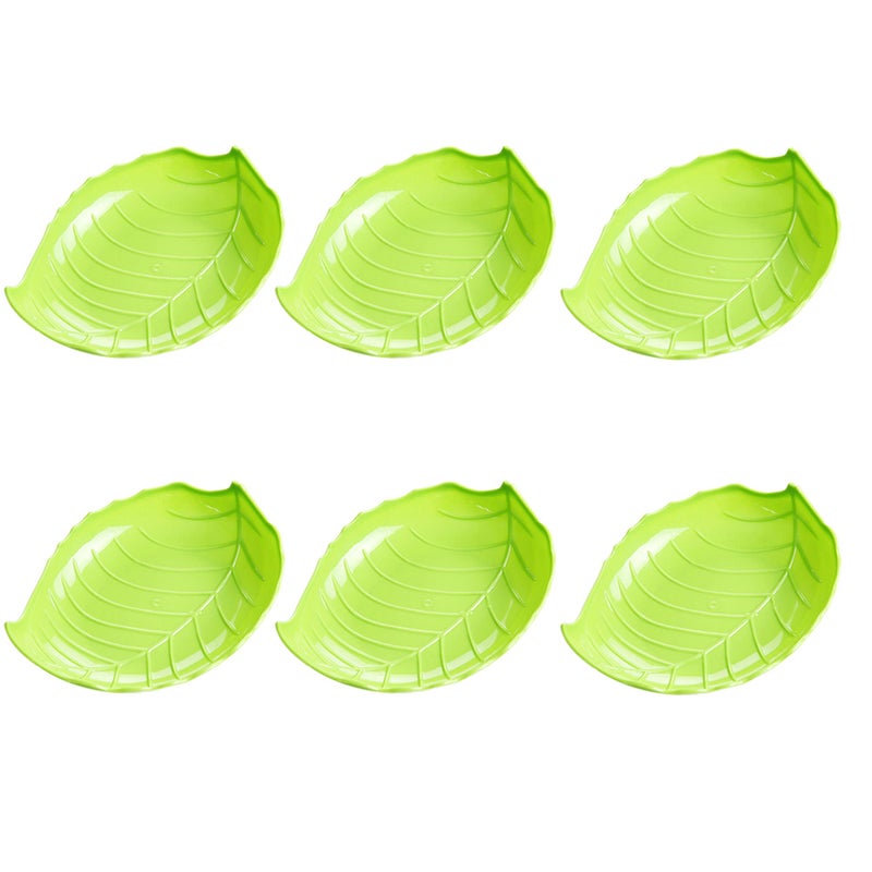 6pcs Tree Leaf Fruit Dish Creative Fruit Plates Candy Dish Dried Fruit Tray for Party Home (Random Color) - Image 1