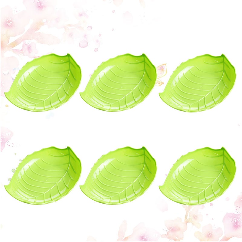 6pcs Tree Leaf Fruit Dish Creative Fruit Plates Candy Dish Dried Fruit Tray for Party Home (Random Color) - Image 4