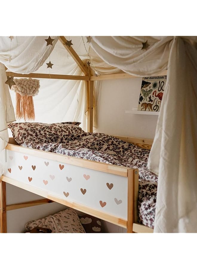 إيروريكس 48 قطعة من ملصقات الحائط على شكل قلب لغرف نوم الفتيات، ملصقات الحائط القابلة للإزالة، ديكورات غرف الأطفال، جداريات من الفينيل، ديكورات لطيفة - Image 4