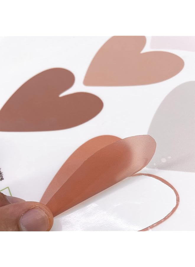إيروريكس 48 قطعة من ملصقات الحائط على شكل قلب لغرف نوم الفتيات، ملصقات الحائط القابلة للإزالة، ديكورات غرف الأطفال، جداريات من الفينيل، ديكورات لطيفة - Image 5
