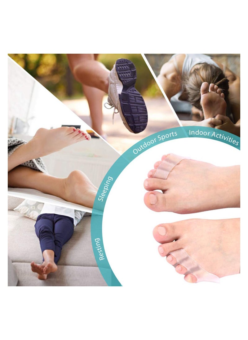 Excefore - Pinky Toe Separator and Protectors, 3-Holes Toe Separators for Overlapping Toe, for Curled Pinky Toes Correct and Protect, Pain Relief from Friction 5 Pairs (Clear) - Image 1