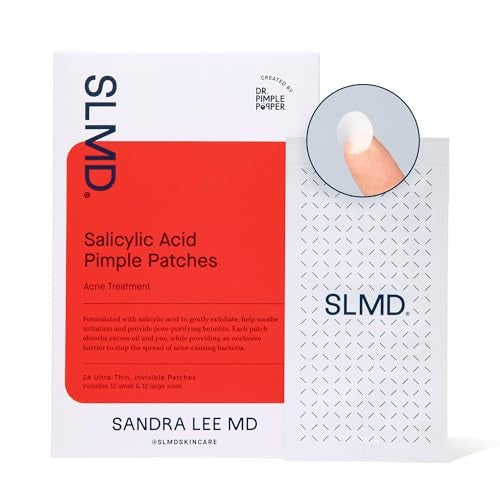 SLMD بواسطة دكتور بيمبل بوببر لاصقات حمض الساليسيليك لعلاج حب الشباب وتحسين مظهر البقع الداكنة لاصقات رقيقة شفافة بحمض الساليسيليك 2 حجم 24 قطعة