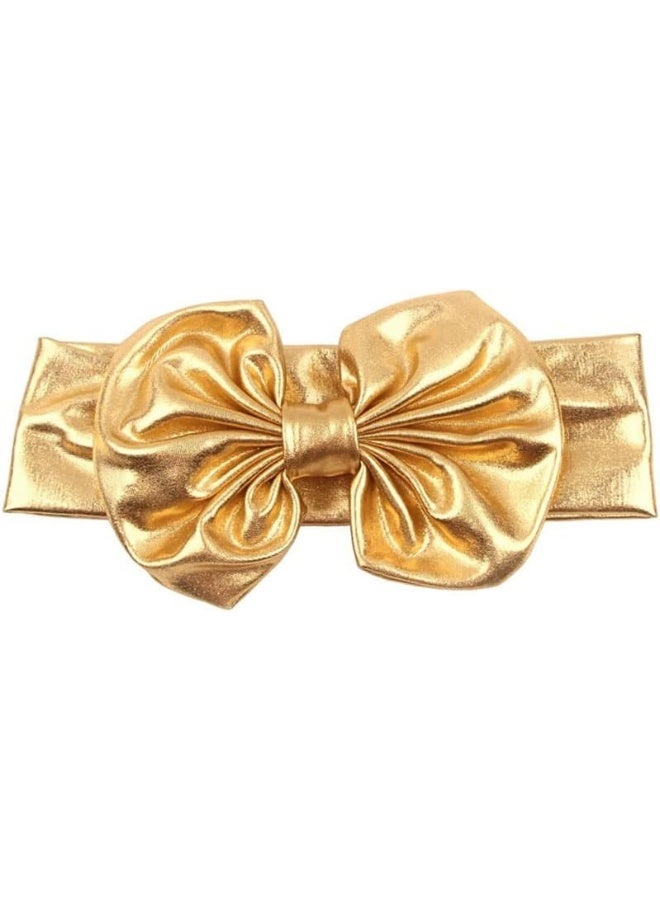 BBTDIN Baby Bronzing Turban Headband Metallic Messy Headwarp Shiny Metallic Gold Hair Band BBG38 (Gold)  - Image 2