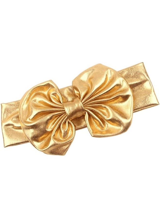 BBTDIN Baby Bronzing Turban Headband Metallic Messy Headwarp Shiny Metallic Gold Hair Band BBG38 (Gold)  - Image 1