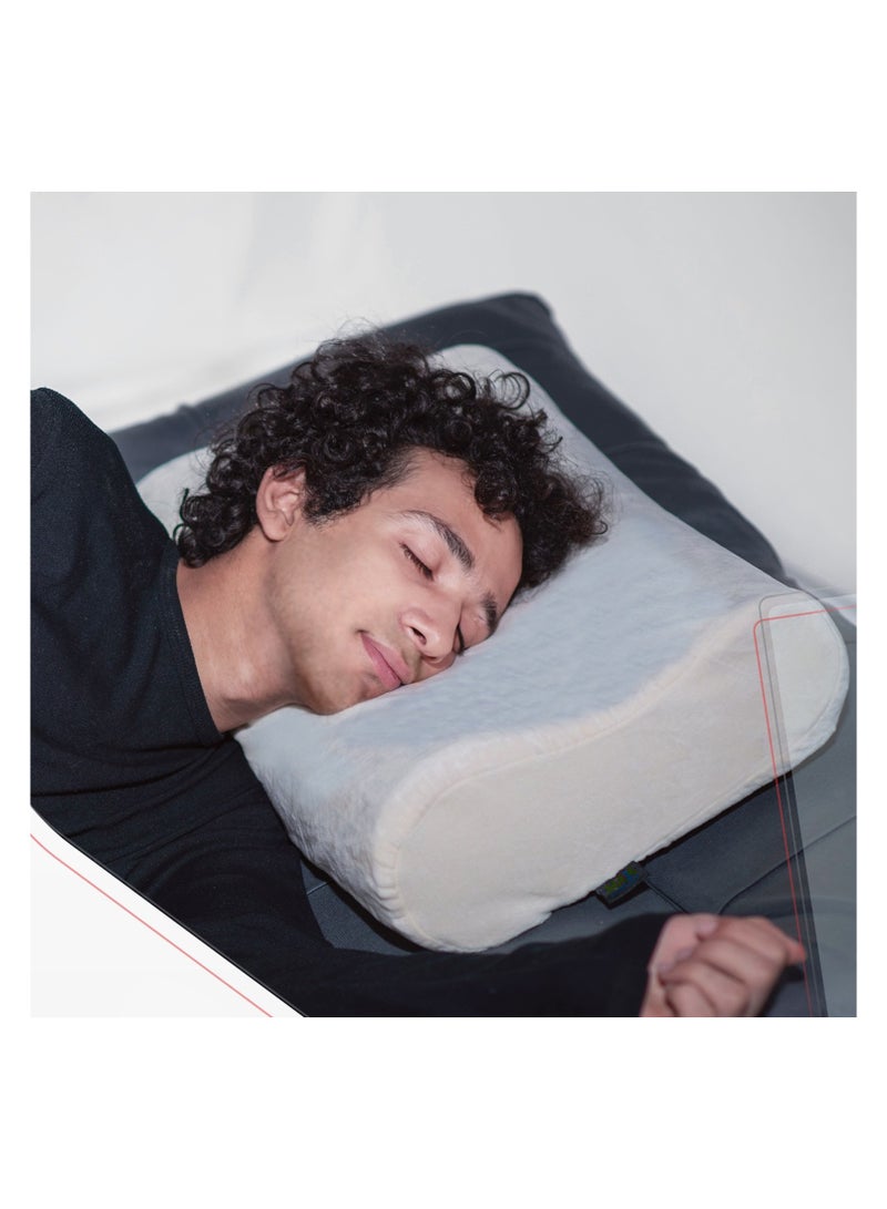 Max Comfort Medical bed pillow for sleeping, American memory foam to prevent neck pain, 60 * 30 * 11, Off White  - Image 1