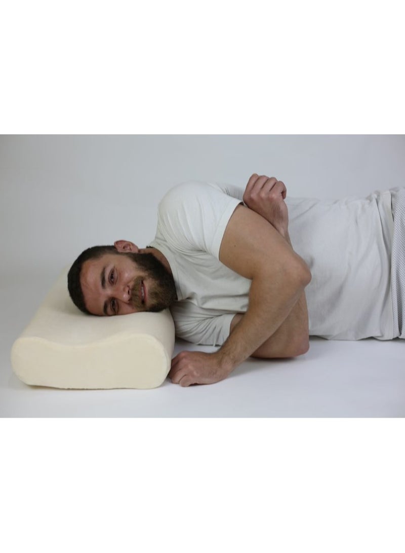 Max Comfort Medical bed pillow for sleeping, American memory foam to prevent neck pain, 60 * 30 * 11, Off White  - Image 4
